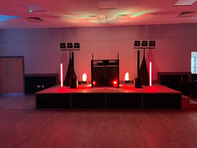 Picture of DJ80 disco set up at a village hall